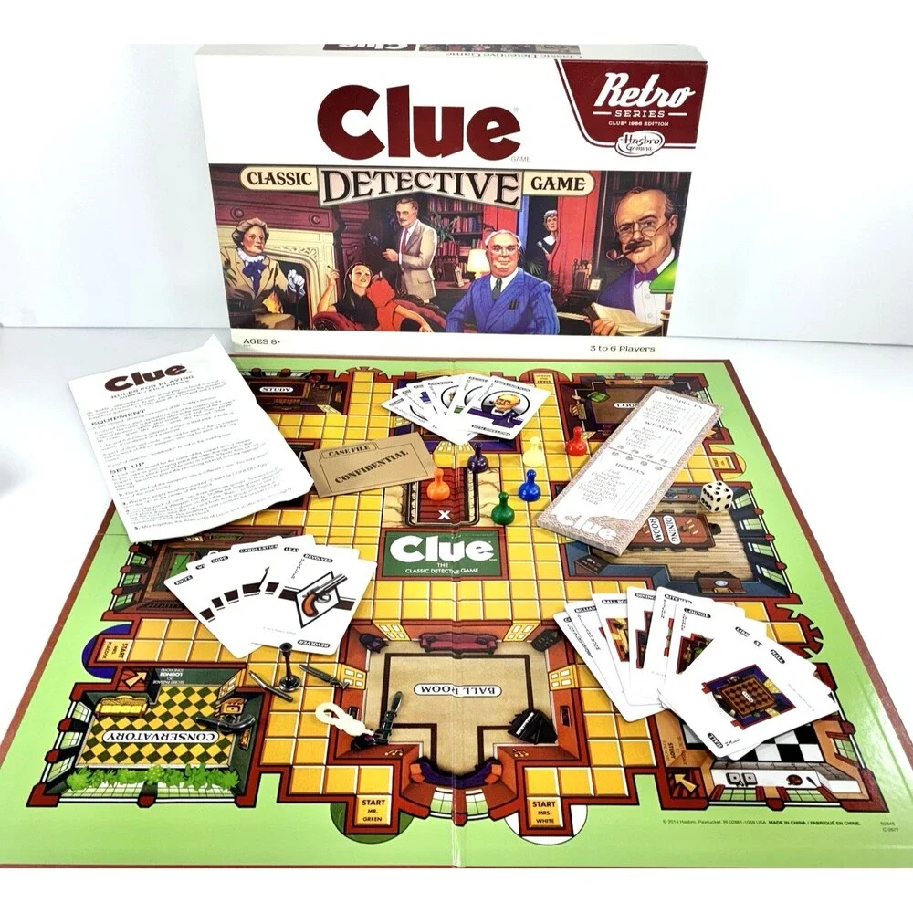 Hasbro CLUE Classic Detective Game Retro Series 1986 Edition Board Game Complete - Picture 3 of 13